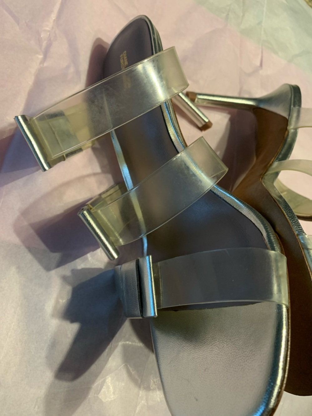 LMT: Diane Von Furstenberg Amari Metallic Leather Sandal (see updated photos) - Picture 14 of 15